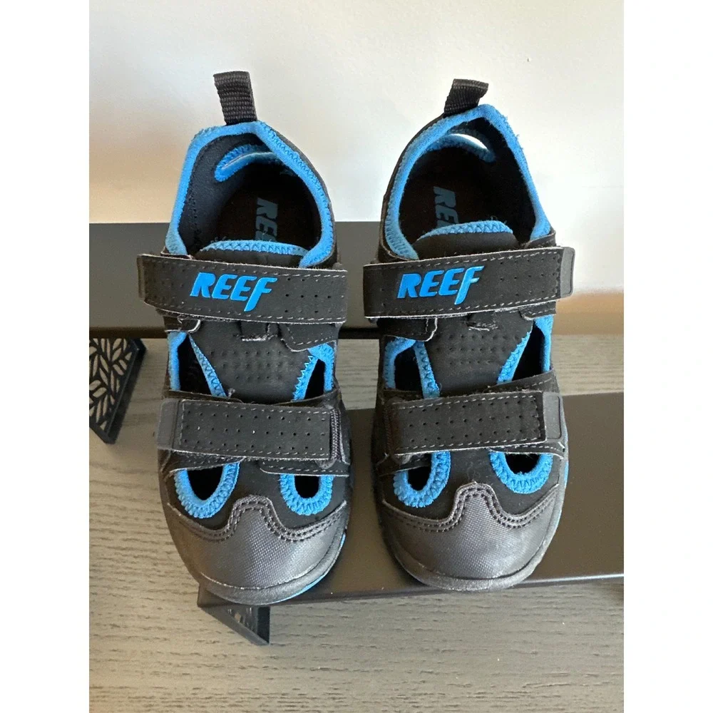 Reef Lil Trekker‎ Kids Sandals Black Blue Water Shoes RF-002189BLR Size 11/12